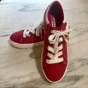 Red Sketchers Canvas Sneakers